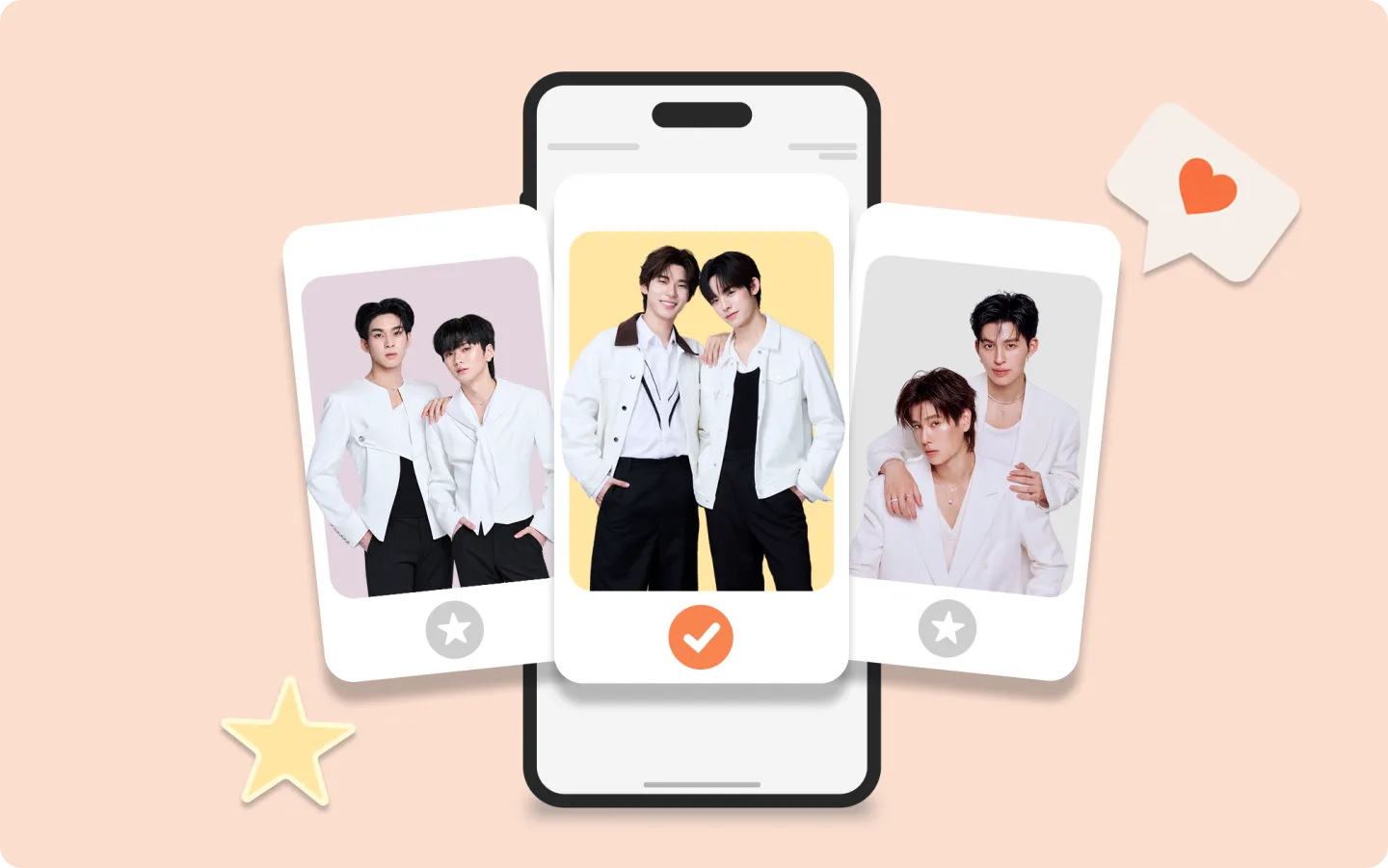 Artist cards being reviewed on a phone while casting the talent for a campaign